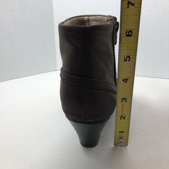 Life Stride Boots Womens Size 9 Active Arch Comfort Ankle Side Zip Brown F3 - Picture 5 of 13